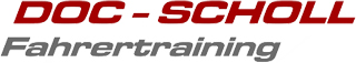 Doc-Scholl Fahrertraining Logo roter Schriftzug